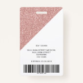 Badge Logo photo de l'employé parties scintillant Nom du (Dos)