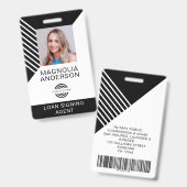 Badge Logo photo de l'employé personnalisé Code à barres (Avant & arrière)