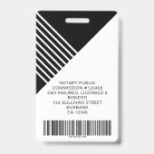 Badge Logo photo de l'employé personnalisé Code à barres (Arrière)