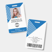 Badge Logo photo de l'employé personnalisé Code à barres (Avant & arrière)