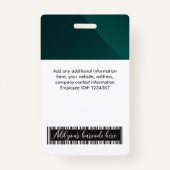 Badge Logo photo de l'employé personnalisé Code de la ba (Dos)