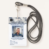 Badge Logo photo de l'employé Personnalisé de l'entrepri (Devant avec lanière)