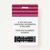Badge Logo photo de l'employé personnalisé et bandes de  (Dos)