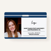 Badge Logo photo de l'employé personnalisé et modèle de  (Devant)