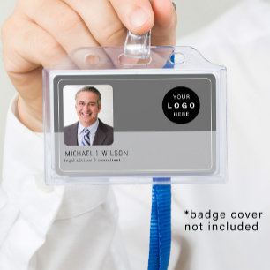 Badge Logo photo de l'employé personnalisé ID code-barre