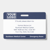 Badge Logo photo de l'employé personnalisé Marine Blue M (Arrière)