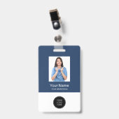 Badge Logo photo de l'employé personnalisé Nom du bureau (Avant avec clip)