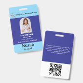 Badge Logo photo de l'employé personnalisé Nom du code Q (Avant & arrière)