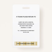 Badge Logo photo de l'employé Rose voilé pour l'infirmiè (Dos)