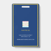 Badge Logo photo de l'employé sur mesure White Navy (Arrière)