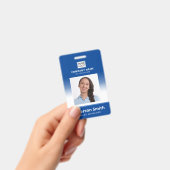 Badge Logo photo dégradé bleu nom de l'employé titre id (Manuel / portable)