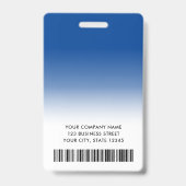 Badge Logo photo dégradé bleu nom de l'employé titre id (Arrière)
