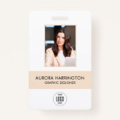 Badge Logo photo employé de carte d'identité moderne (Devant)