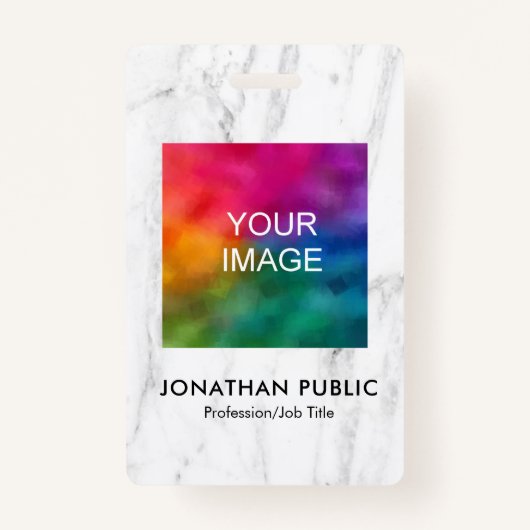 Badge Logo Photo Employé Nom Et Titre ID Moderne (Devant)