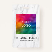 Badge Logo Photo Employé Nom Et Titre ID Moderne (Dos)