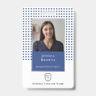 Badge Logo photo en bleu profond de l'enseignant / de l'