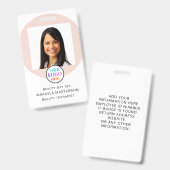 Badge Logo Photo ID employé (Avant & arrière)