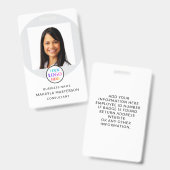 Badge Logo Photo ID employé (Avant & arrière)