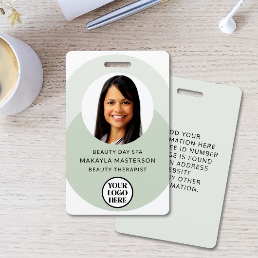 Badge Logo Photo ID Sage Green