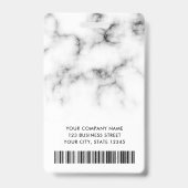 Badge Logo photo marbre blanc moderne employé (Arrière)