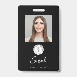 Badge Logo Photo Noir Blanc Maquillage Employé