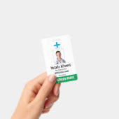 Badge Logo Photo Nom de l'employé de l'hôpital Vert et B (Manuel / portable)
