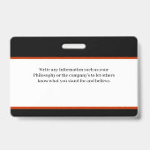 Badge Logo Photo Nom de l'employé ID Personnalisé (Arrière)