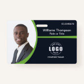 Badge Logo Photo Personnalisé Code à barres Employé Entr (Devant)