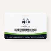 Badge Logo Photo Personnalisé Code à barres Employé Entr (Dos)