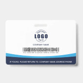 Badge Logo Photo Personnalisé Code-barres Employé Entrep (Arrière)