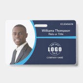 Badge Logo Photo Personnalisé Code-barres Employé Entrep (Avant)