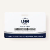 Badge Logo Photo Personnalisé Code-barres Employé Entrep (Dos)