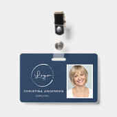 Badge Logo Photo Personnalisé Nom de l'Employé Travail d (Avant avec clip)