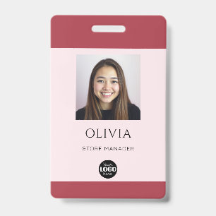 Badge Logo photo professionnel rose pour petite entrepri