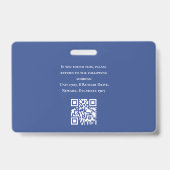 Badge Logo photo simple moderne QR Barcode Deep Blue (Arrière)