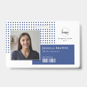 Badge Logo photo simple moderne QR Barcode Deep Blue
