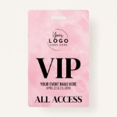 Badge Logo Pink All Access Pass Événement VIP (Devant)