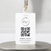 Badge Logo professionnel blanc personnalisé Code QR