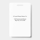 Badge Logo professionnel blanc personnalisé Code QR (Back)