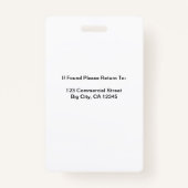 Badge Logo professionnel blanc personnalisé Code QR (Dos)