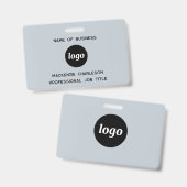 Badge Logo Professionnel Business Blue Nom (Avant & arrière)