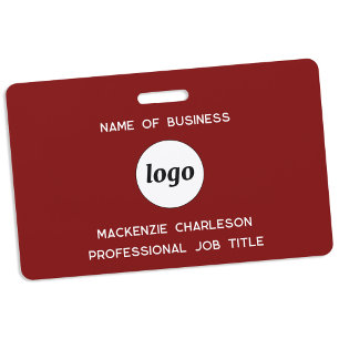 Badge Logo Professionnel Business Bourgogne Nom Rouge