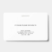 Badge Logo professionnel de la compagnie bleue Identifia (Dos)