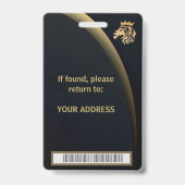 Badge Logo Professionnel Élégant Lion (Arrière)