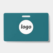 Badge Logo Professionnel Entreprise Nom Vert Sarcelle (Arrière)