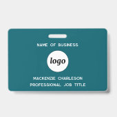 Badge Logo Professionnel Entreprise Nom Vert Sarcelle (Avant)