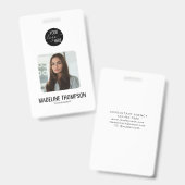 Badge Logo professionnel minimaliste Insigne d'identité  (Front & Back)