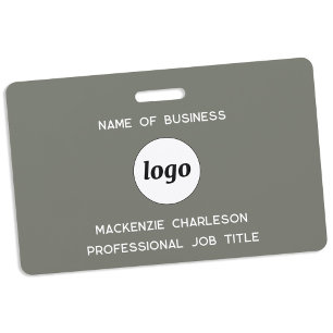 Badge Logo Professionnel Sage Vert Nom