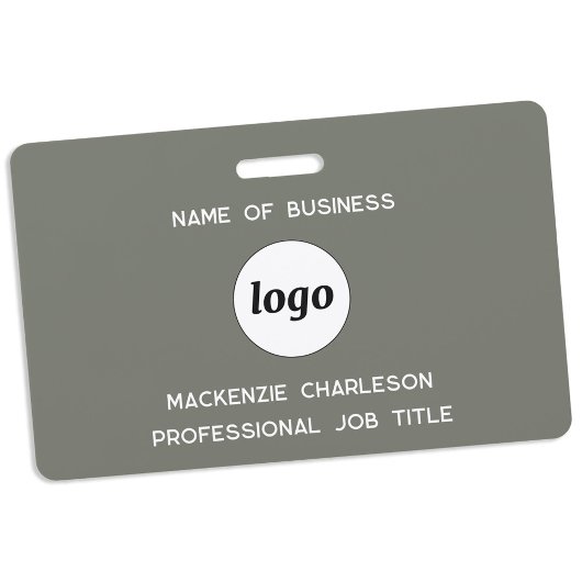 Badge Logo Professionnel Sage Vert Nom