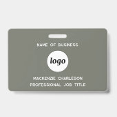 Badge Logo Professionnel Sage Vert Nom (Avant)